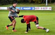 11 November 2021; Codie Taylor, left, and Sam Whitelock during a New Zealand All Blacks rugby squad training at UCD Bowl in Dublin. Photo by Sam Barnes/Sportsfile