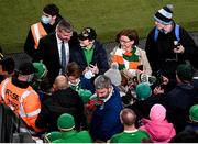 11 November 2021; Republic of Ireland manager Stephen Kenny is greeted by supporters before the FIFA World Cup 2022 qualifying group A match between Republic of Ireland and Portugal at the Aviva Stadium in Dublin. Photo by Harry Murphy/Sportsfile