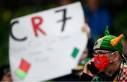 11 November 2021; A Republic of Ireland supporter before the FIFA World Cup 2022 qualifying group A match between Republic of Ireland and Portugal at the Aviva Stadium in Dublin. Photo by Stephen McCarthy/Sportsfile