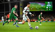 11 November 2021; Cristiano Ronaldo of Portugal in action against James McClean of Republic of Ireland during the FIFA World Cup 2022 qualifying group A match between Republic of Ireland and Portugal at the Aviva Stadium in Dublin. Photo by Seb Daly/Sportsfile