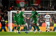 11 November 2021; James McClean, left, and Chiedozie Ogbene of Republic of Ireland during the FIFA World Cup 2022 qualifying group A match between Republic of Ireland and Portugal at the Aviva Stadium in Dublin. Photo by Seb Daly/Sportsfile