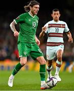 11 November 2021; Jeff Hendrick of Republic of Ireland during the FIFA World Cup 2022 qualifying group A match between Republic of Ireland and Portugal at the Aviva Stadium in Dublin. Photo by Seb Daly/Sportsfile