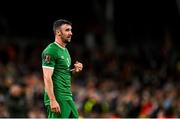 11 November 2021; Enda Stevens of Republic of Ireland during the FIFA World Cup 2022 qualifying group A match between Republic of Ireland and Portugal at the Aviva Stadium in Dublin. Photo by Seb Daly/Sportsfile