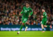 11 November 2021; Chiedozie Ogbene of Republic of Ireland during the FIFA World Cup 2022 qualifying group A match between Republic of Ireland and Portugal at the Aviva Stadium in Dublin. Photo by Stephen McCarthy/Sportsfile
