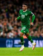 11 November 2021; Chiedozie Ogbene of Republic of Ireland during the FIFA World Cup 2022 qualifying group A match between Republic of Ireland and Portugal at the Aviva Stadium in Dublin. Photo by Stephen McCarthy/Sportsfile