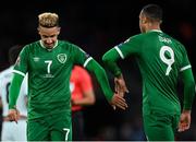 11 November 2021; Callum Robinson, left, and Adam Idah of Republic of Ireland during the FIFA World Cup 2022 qualifying group A match between Republic of Ireland and Portugal at the Aviva Stadium in Dublin. Photo by Stephen McCarthy/Sportsfile