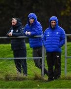 12 November 2021; Leinster head of rugby operations Guy Easterby, head coach Leo Cullen and forwards and scrum coach Robin McBryde look on during the A Interprovincial match between Ulster A and Leinster A at Banbridge RFC in Banbridge, Down. Photo by Harry Murphy/Sportsfile