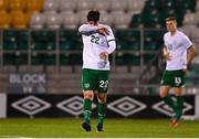 12 November 2021; Colm Whelan of Republic of Ireland reacts after his side concede their first goal during the UEFA European U21 Championship qualifying group A match between Republic of Ireland and Italy at Tallaght Stadium in Dublin. Photo by Eóin Noonan/Sportsfile