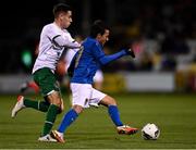 12 November 2021; Emanuel Vignato of Italy in action against Conor Noss of Republic of Ireland during the UEFA European U21 Championship qualifying group A match between Republic of Ireland and Italy at Tallaght Stadium in Dublin. Photo by Piaras Ó Mídheach/Sportsfile