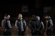 12 November 2021; Lee Grace of Shamrock Rovers, centre, with team-mates before the SSE Airtricity League Premier Division match between Bohemians and Shamrock Rovers at Dalymount Park in Dublin. Photo by Seb Daly/Sportsfile
