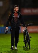 12 November 2021; Cole Kiernan of Bohemians arrives before the SSE Airtricity League Premier Division match between Bohemians and Shamrock Rovers at Dalymount Park in Dublin. Photo by Seb Daly/Sportsfile