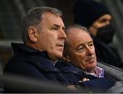 12 November 2021; Former Republic of Ireland player and manager Brian Kerr, right, with former Republic of Ireland goalkeeper Packie Bonner in the stands during the UEFA European U21 Championship qualifying group A match between Republic of Ireland and Italy at Tallaght Stadium in Dublin. Photo by Eóin Noonan/Sportsfile