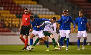 12 November 2021; Salvatore Esposito of Italy in action against Gavin Kilkenny of Republic of Ireland during the UEFA European U21 Championship qualifying group A match between Republic of Ireland and Italy at Tallaght Stadium in Dublin. Photo by Eóin Noonan/Sportsfile