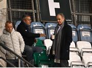 12 November 2021; In attendance are, from left, Republic of Ireland U15 head coach Jason Donohue, Dundalk first team coach John Gill, and former Republic of Ireland manager Brian Kerr at the UEFA European U21 Championship qualifying group A match between Republic of Ireland and Italy at Tallaght Stadium in Dublin. Photo by Piaras Ó Mídheach/Sportsfile