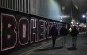 12 November 2021; Supporters arrive before the SSE Airtricity League Premier Division match between Bohemians and Shamrock Rovers at Dalymount Park in Dublin. Photo by Ramsey Cardy/Sportsfile