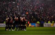 12 November 2021; Bohemians players form a huddle before the SSE Airtricity League Premier Division match between Bohemians and Shamrock Rovers at Dalymount Park in Dublin. Photo by Seb Daly/Sportsfile