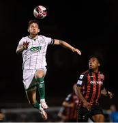 12 November 2021; Lee Grace of Shamrock Rovers and Promise Omochere of Bohemians during the SSE Airtricity League Premier Division match between Bohemians and Shamrock Rovers at Dalymount Park in Dublin. Photo by Ramsey Cardy/Sportsfile