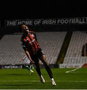 12 November 2021; Promise Omochere of Bohemians celebrates after scoring his side's second goal during the SSE Airtricity League Premier Division match between Bohemians and Shamrock Rovers at Dalymount Park in Dublin. Photo by Ramsey Cardy/Sportsfile