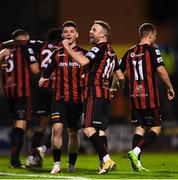 12 November 2021; Keith Ward of Bohemians celebrates his side's third goal scored by Rob Cornwall during the SSE Airtricity League Premier Division match between Bohemians and Shamrock Rovers at Dalymount Park in Dublin. Photo by Ramsey Cardy/Sportsfile