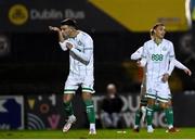 12 November 2021; Danny Mandroiu of Shamrock Rovers celebrates after scoring his side's first goal during the SSE Airtricity League Premier Division match between Bohemians and Shamrock Rovers at Dalymount Park in Dublin. Photo by Ramsey Cardy/Sportsfile