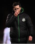 12 November 2021; Shamrock Rovers manager Stephen Bradley after being shown a red card during the SSE Airtricity League Premier Division match between Bohemians and Shamrock Rovers at Dalymount Park in Dublin. Photo by Ramsey Cardy/Sportsfile