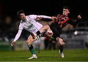 12 November 2021; Neil Farrugia of Shamrock Rovers in action against Ali Coote of Bohemians during the SSE Airtricity League Premier Division match between Bohemians and Shamrock Rovers at Dalymount Park in Dublin. Photo by Ramsey Cardy/Sportsfile