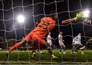 12 November 2021; Shamrock Rovers goalkeeper Leon Pohls fails to stop a goal by Rob Cornwall of Bohemians during the SSE Airtricity League Premier Division match between Bohemians and Shamrock Rovers at Dalymount Park in Dublin. Photo by Ramsey Cardy/Sportsfile