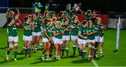 12 November 2021; The Ireland team celebrate victory after the Autumn Test Series match between Ireland and USA at RDS Arena in Dublin. Photo by Brendan Moran/Sportsfile
