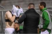 12 November 2021; Sean Hoare of Shamrock Rovers changes shirt during the SSE Airtricity League Premier Division match between Bohemians and Shamrock Rovers at Dalymount Park in Dublin. Photo by Ramsey Cardy/Sportsfile