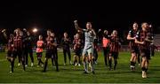 12 November 2021; Bohemians goalkeeper James Talbot, centre, leads his team-mates in celebration after their side's victory the SSE Airtricity League Premier Division match between Bohemians and Shamrock Rovers at Dalymount Park in Dublin. Photo by Seb Daly/Sportsfile