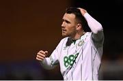 12 November 2021; Aaron Greene of Shamrock Rovers following his side's defeat in the SSE Airtricity League Premier Division match between Bohemians and Shamrock Rovers at Dalymount Park in Dublin. Photo by Ramsey Cardy/Sportsfile