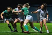 12 November 2021; Tess Feury of USA is tackled by Lauren Delany of Ireland during the Autumn Test Series match between Ireland and USA at RDS Arena in Dublin. Photo by Brendan Moran/Sportsfile