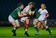12 November 2021; Kate Zackary of USA is tackled by Ciara Griffin, left, and Anna Caplice of Ireland during the Autumn Test Series match between Ireland and USA at RDS Arena in Dublin. Photo by Brendan Moran/Sportsfile