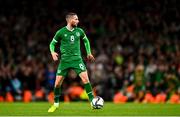11 November 2021; Conor Hourihane of Republic of Ireland during the FIFA World Cup 2022 qualifying group A match between Republic of Ireland and Portugal at the Aviva Stadium in Dublin. Photo by Eóin Noonan/Sportsfile