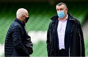 12 November 2021; Ireland team manager Michael Kearney, left, and IRFU chief executive Philip Browne during Ireland captain's run at Aviva Stadium in Dublin. Photo by Brendan Moran/Sportsfile