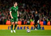 11 November 2021; Seamus Coleman of Republic of Ireland during the FIFA World Cup 2022 qualifying group A match between Republic of Ireland and Portugal at the Aviva Stadium in Dublin. Photo by Eóin Noonan/Sportsfile