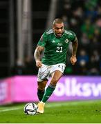 12 November 2021; Josh Magennis of Northern Ireland during the FIFA World Cup 2022 qualifying group C match between Northern Ireland and Lithuania at National Football Stadium, Windsor Park in Belfast. Photo by David Fitzgerald/Sportsfile