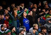 12 November 2021; Northern Ireland supporters during the FIFA World Cup 2022 qualifying group C match between Northern Ireland and Lithuania at National Football Stadium, Windsor Park in Belfast. Photo by David Fitzgerald/Sportsfile