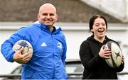 13 November 2021; Coach Niall Kane with participant Tara Kelleher during the Leinster Rugby youths coaching course at Edenderry RFC in Kildare. Photo by Piaras Ó Mídheach/Sportsfile