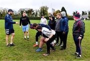 13 November 2021; Coach Eoin Sheriff with participants during the Leinster Rugby youths coaching course at Edenderry RFC in Kildare. Photo by Piaras Ó Mídheach/Sportsfile