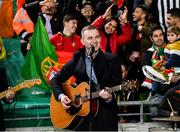 11 November 2021; Dan McCabe preforms at half-time of the FIFA World Cup 2022 qualifying group A match between Republic of Ireland and Portugal at the Aviva Stadium in Dublin. Photo by Stephen McCarthy/Sportsfile
