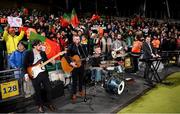 11 November 2021; Dan McCabe and his band preform at half-time of the FIFA World Cup 2022 qualifying group A match between Republic of Ireland and Portugal at the Aviva Stadium in Dublin. Photo by Stephen McCarthy/Sportsfile