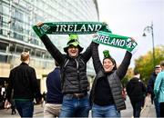 13 November 2021; Ireland supporters Jean-Marc and Julie Fallion before the Autumn Nations Series match between Ireland and New Zealand at Aviva Stadium in Dublin. Photo by David Fitzgerald/Sportsfile