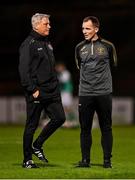 12 November 2021; Bohemians manager Keith Long, left, and first team player development coach Derek Pender before the SSE Airtricity League Premier Division match between Bohemians and Shamrock Rovers at Dalymount Park in Dublin. Photo by Seb Daly/Sportsfile