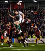 12 November 2021; Sean Hoare of Shamrock Rovers in action against Ali Coote of Bohemians during the SSE Airtricity League Premier Division match between Bohemians and Shamrock Rovers at Dalymount Park in Dublin. Photo by Seb Daly/Sportsfile