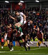 12 November 2021; Sean Hoare of Shamrock Rovers in action against Ali Coote of Bohemians during the SSE Airtricity League Premier Division match between Bohemians and Shamrock Rovers at Dalymount Park in Dublin. Photo by Seb Daly/Sportsfile