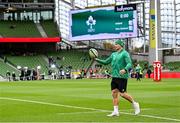 13 November 2021; James Lowe of Ireland walks the pitch before the Autumn Nations Series match between Ireland and New Zealand at Aviva Stadium in Dublin. Photo by Ramsey Cardy/Sportsfile