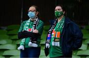 13 November 2021; Spectators look on before the Autumn Nations Series match between Ireland and New Zealand at Aviva Stadium in Dublin. Photo by Brendan Moran/Sportsfile