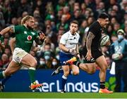 13 November 2021; Codie Taylor of New Zealand on his way to scoring his side's first try during the Autumn Nations Series match between Ireland and New Zealand at Aviva Stadium in Dublin. Photo by David Fitzgerald/Sportsfile