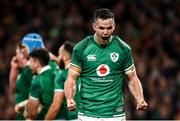 13 November 2021; Jonathan Sexton of Ireland celebrates his side's third try during the Autumn Nations Series match between Ireland and New Zealand at Aviva Stadium in Dublin. Photo by David Fitzgerald/Sportsfile